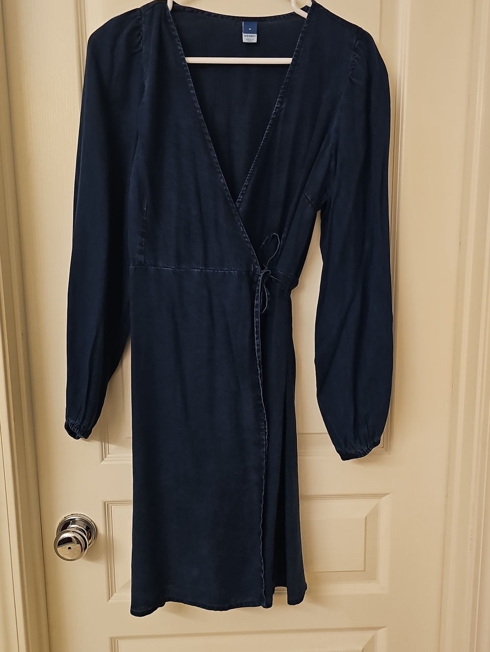 Old Navy Navy Wrap-Style Mini Denim Dress